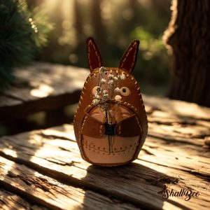 El yapımı Totoro deri dekoratif obje